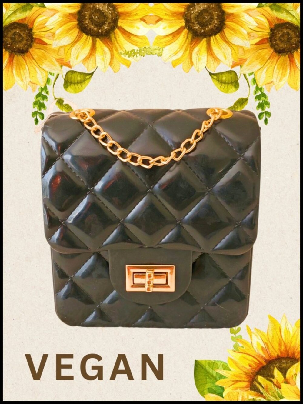 NWT Designer-Inspired Jelly Chain-Strap Crossbody Bag